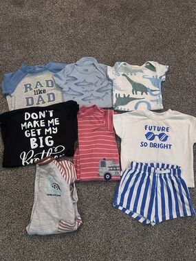 Mixed Kids Clothing Bundle - Blue, Gray, White, Black, Pink